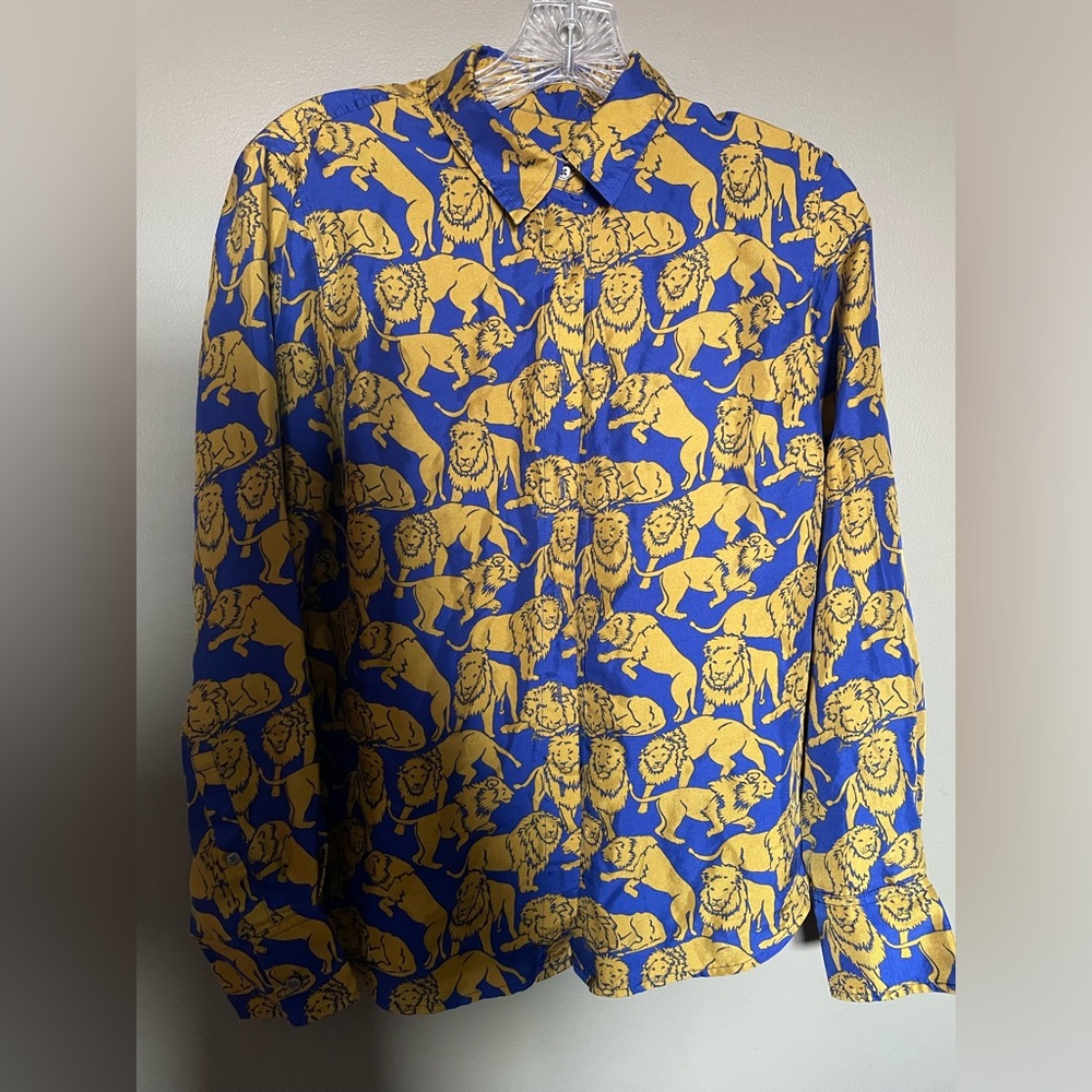 J.Crew silk lion button down